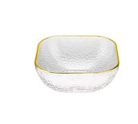 BOJHGO Bol en verre carré simplicité moderne couleur unie récipient alimentaire domestique fruits yaourt légumes salade glaces bols à Dessert(Gold Large)