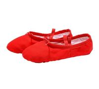 BOJHGO Chaussons de ballet en tissu for tête yoga, chaussons for professeur gymnastique, exercices salle, chaussures danse toile for enfants, filles et femmes(Red,EU33(20cm))
