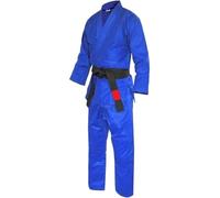 BOJHGO Costumes de Judo 450gsm, Hauts 240gsm, Pantalons, Uniforme d'arts Martiaux, Kimono Blanchi, Tissage Simple, Gi avec Ceinture Blanche pour Entraînement(Blue,180CM)
