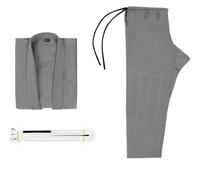 BOJHGO Jiu Jitsu Gi Costume for Hommes BJJ Femmes Grappling pré-rétréci évacuant la Transpiration Lavable en Machine léger - avec Ceinture pour Entraînement(Gray,A0)