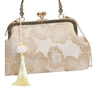 BOJHGO Sac fourre-tout de fête élégant et Portable, sac soirée brodé, pochette à bandoulière avec serrure