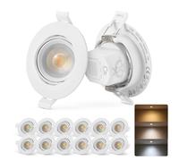 Bojim IP65 Spot LED Encastrable Salle de Bain Plafond Lampe a Encastrer 230V, Extra Plat Orientable 68mm - 80mm Interieur 7W 700 Lumens Bathroom Downlights Encastré Cuisine Lot de 12