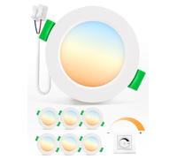 Bojim Spot LED Encastrable de Plafond Salle de Bain Dimmable Extra Plat Trou 55mm - 68mm, Tri-température Blanc Chaud Neutre Froid 230V 4W IP44 pour Cuisine Chambre Salon Lot de 6