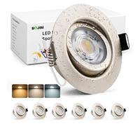 Bojim Spot LED Encastrable Dimmable 7W, Salle de Bain IP44, Trou 68mm - 80mm, Blanc Chaud Blanc Neutre Blanc Froid, Éclairage Encastré pour Cuisine Salon Chambre, Lot de 6