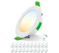 Bojim Spot LED Encastrable Dimmable IP44 Etanche pour Salle de Bain Trou 68mm-80mm, 5W Spots de Plafond Encastre Extra Plat Blanc Chaud 2700K Blanc Neutre 4000K Blanc Froid 6000K Lot de 20
