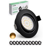 Bojim Spot LED Encastrable Noir Dimmable, 230V Blanc Chaud Trou 68mm-80mm 5.5W 600LM, Spots de plafond Pour Cuisine Salon Chambre Salle de bain, Pack de 10