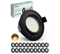 Bojim Spot LED Encastrable Noir Dimmable efficacité énergétique D, 230V blanc chaud Trou 68mm - 80 mm 5.5W 760LM, Spots de plafond pour cuisine salon chambre salle de bain, Lot de 20