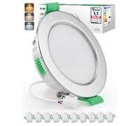 Bojim Spot LED Encastrable Plafond 4W 220V Trou 55mm 60mm 68mm Diametre | Nickel 3 Températures de Couleur 2700K 4000K 6000K Ultra Plat IP44 pour Salle de Bain Cuisine Chambre Lot de 10