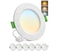 Bojim Spot LED Encastrable Salle de Bain IP44, 230V Spots de Plafond Trou 68mm - 80mm, Éclairage Encastré Extra Plat 5W, Blanc Chaud Neutre Froid pour Cuisine Chambre Salon, Lot de 6