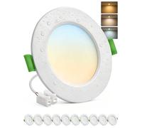 Bojim Spot LED Encastrable Salle de Bain IP44, 230V Spots de Plafond Trou 68mm - 80mm, Éclairage Encastré Extra Plat 5W, Blanc Chaud Neutre Froid pour Cuisine Chambre Salon, Lot de 10
