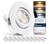Bojim Spot LED Encastrable Salle de Bain IP44, Dimmable 220V-240V, Trou 68mm - 80mm, Blanc Chaud/Neutre/Froid, Spots de Plafond 7W Extra Plat pour Cuisine Chambre Salon, Lot de 10