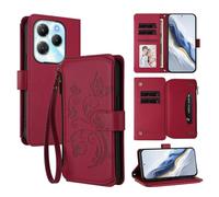 bojioderf Compatible avec Infinix Hot 40 4G / Hot 40 Pro 4G,Compatible avec Tecno Spark 20 Pro Étui en Cuir PU avec Support magnétique et Portefeuille Red