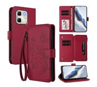 bojioderf Compatible avec Infinix Smart 9 / Smart 9 HD,Compatible avec Infinix Hot 50i 4G Étui en Cuir PU avec Support magnétique et Portefeuille Red