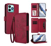 bojioderf Compatible avec Realme Narzo N53,Compatible avec Realme C51 4G / C51s / C53 4G / Note 50 Étui en Cuir PU avec Support magnétique et Portefeuille Red
