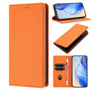 bojioderf Compatible avec Redmi 10X 4G Coque,Compatible avec Redmi Note 9 4G M2003J15SC M2003J15SG M2003J15SS Portefeuille à Fermeture magnétique avec Fente pour Cartes à Puce Orange