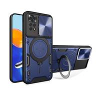 bojioderf Compatible avec Xiaomi Poco X4 Pro 5G Coque,Compatible avec Xiaomi Poco X4 Pro 5G 2201116PG Support magnétique Kickstand [Hard PC+TPU] 2 en 1 Blue