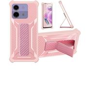 bojioderf Coque Compatible pour AI+ Nova 5G Coque Étui Case Cover Hybride [avec Protection d'écran en Verre trempé] [Support magnétique Pliable] Rose