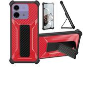 bojioderf Coque Compatible pour AI+ Nova 5G Coque Étui Case Cover Hybride [avec Protection d'écran en Verre trempé] [Support magnétique Pliable] Rosa