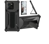 bojioderf Coque Compatible pour Aligator S6600 Coque Étui Case Cover Hybride [avec Protection d'écran en Verre trempé] [Support magnétique Pliable] Noir