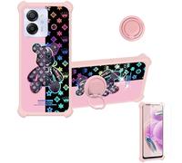 bojioderf Coque Compatible pour Blackview Color 8 Coque Étui [avec Trempé 9H Protection D'écran] Case Support de Bague PC + Silicone IMDF-JXX