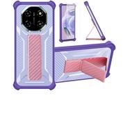 bojioderf Coque Compatible pour Blackview Shark 6 5G Coque Étui Case Cover Hybride [avec Protection d'écran en Verre trempé] [Support magnétique Pliable] Violet