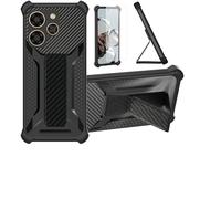 bojioderf Coque Compatible pour Coolpad Cool 40 Coque Étui Case Cover Hybride [avec Protection d'écran en Verre trempé] [Support magnétique Pliable] Noir