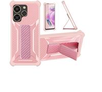 bojioderf Coque Compatible pour Coolpad Cool 40 Coque Étui Case Cover Hybride [avec Protection d'écran en Verre trempé] [Support magnétique Pliable] Rose
