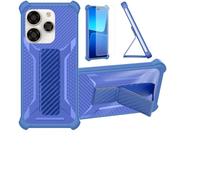bojioderf Coque Compatible pour Coolpad Cool 40 K16 Coque Étui Case Cover Hybride [avec Protection d'écran en Verre trempé] [Support magnétique Pliable] Bleu