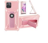 bojioderf Coque Compatible pour Crosscall Stellar-M6 Coque Étui Case Cover Hybride [avec Protection d'écran en Verre trempé] [Support magnétique Pliable] Rose