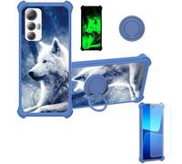 bojioderf Coque Compatible pour Cubot Max 5 MAX5 5G Coque Étui [avec Trempé 9H Protection D'écran] Case Support de Bague PC + Silicone YGL-LAN