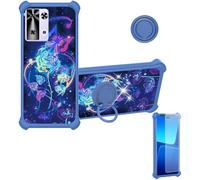 bojioderf Coque Compatible pour Cubot P90 Coque Étui [avec Trempé 9H Protection D'écran] Case Support de Bague PC + Silicone IMDL-LMG