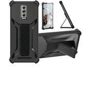 bojioderf Coque Compatible pour Doogee Blade 10 Pro Coque Étui Case Cover Hybride [avec Protection d'écran en Verre trempé] [Support magnétique Pliable] Noir