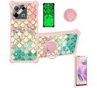 bojioderf Coque Compatible pour Doogee Blade GT Pro Coque Étui [avec Trempé 9H Protection D'écran] Case Support de Bague PC + Silicone JSF-YL