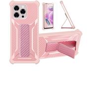 bojioderf Coque Compatible pour Doogee Note 58 Pro Coque Étui Case Cover Hybride [avec Protection d'écran en Verre trempé] [Support magnétique Pliable] Rose