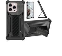 bojioderf Coque Compatible pour Doogee Note 58 Pro Coque Étui Case Cover Hybride [avec Protection d'écran en Verre trempé] [Support magnétique Pliable] Noir