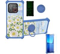 bojioderf Coque Compatible pour Emporia Smart.7 Lite Coque Étui [avec Trempé 9H Protection D'écran] Case Support de Bague PC + Silicone YGL-CJ