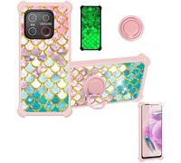 bojioderf Coque Compatible pour Emporia Smart.7 Lite Coque Étui [avec Trempé 9H Protection D'écran] Case Support de Bague PC + Silicone JSF-YL