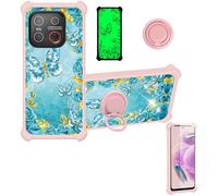 bojioderf Coque Compatible pour Emporia Smart.ME7 Coque Étui [avec Trempé 9H Protection D'écran] Case Support de Bague PC + Silicone JSF-YHD