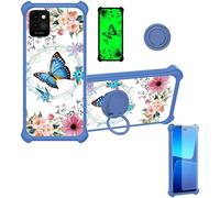 bojioderf Coque Compatible pour Energizer U506S Coque Étui [avec Trempé 9H Protection D'écran] Case Support de Bague PC + Silicone YGL-LHD