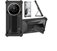 bojioderf Coque Compatible pour FOSSiBOT S3 Pro Coque Étui Case Cover Hybride [avec Protection d'écran en Verre trempé] [Support magnétique Pliable] Noir