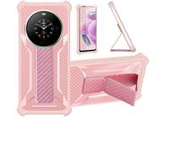 bojioderf Coque Compatible pour FOSSiBOT S3 Pro Coque Étui Case Cover Hybride [avec Protection d'écran en Verre trempé] [Support magnétique Pliable] Rose