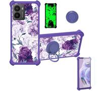 bojioderf Coque Compatible pour Hmd Fusion X1 Coque Étui [avec Trempé 9H Protection D'écran] Case Support de Bague PC + Silicone YGZ-ZSH