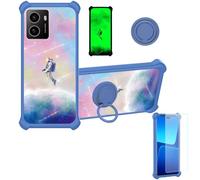 bojioderf Coque Compatible pour HMD Pulse Coque Étui [avec Trempé 9H Protection D'écran] Case Support de Bague PC + Silicone YGL-FXJ