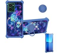 bojioderf Coque Compatible pour HMD Pulse Pro Coque Étui [avec Trempé 9H Protection D'écran] Case Support de Bague PC + Silicone IMDL-LMG