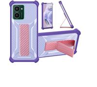 bojioderf Coque Compatible pour HMD Pulse Pro Coque Étui Case Cover Hybride [avec Protection d'écran en Verre trempé] [Support magnétique Pliable] Violet