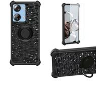 bojioderf Coque Compatible pour HTC Wildfire E4 Plus Coque Étui [avec Trempé 9H Protection D'écran] Case Support de Bague PC + Silicone TZZH-HEI