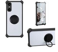 bojioderf Coque Compatible pour Logicom Comet Coque Étui [avec Trempé 9H Protection D'écran] Case Support de Bague PC + Silicone CSKB-HEI