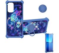 bojioderf Coque Compatible pour Logicom Elio Coque Étui [avec Trempé 9H Protection D'écran] Case Support de Bague PC + Silicone IMDL-LMG