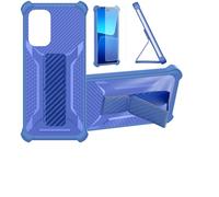 bojioderf Coque Compatible pour Logicom Elio Coque Étui Case Cover Hybride [avec Protection d'écran en Verre trempé] [Support magnétique Pliable] Bleu