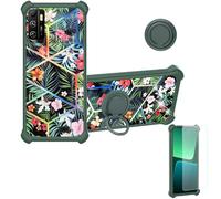 bojioderf Coque Compatible pour Logicom Five Pro 32 Coque Étui [avec Trempé 9H Protection D'écran] Case Support de Bague PC + Silicone IMDH-LVH